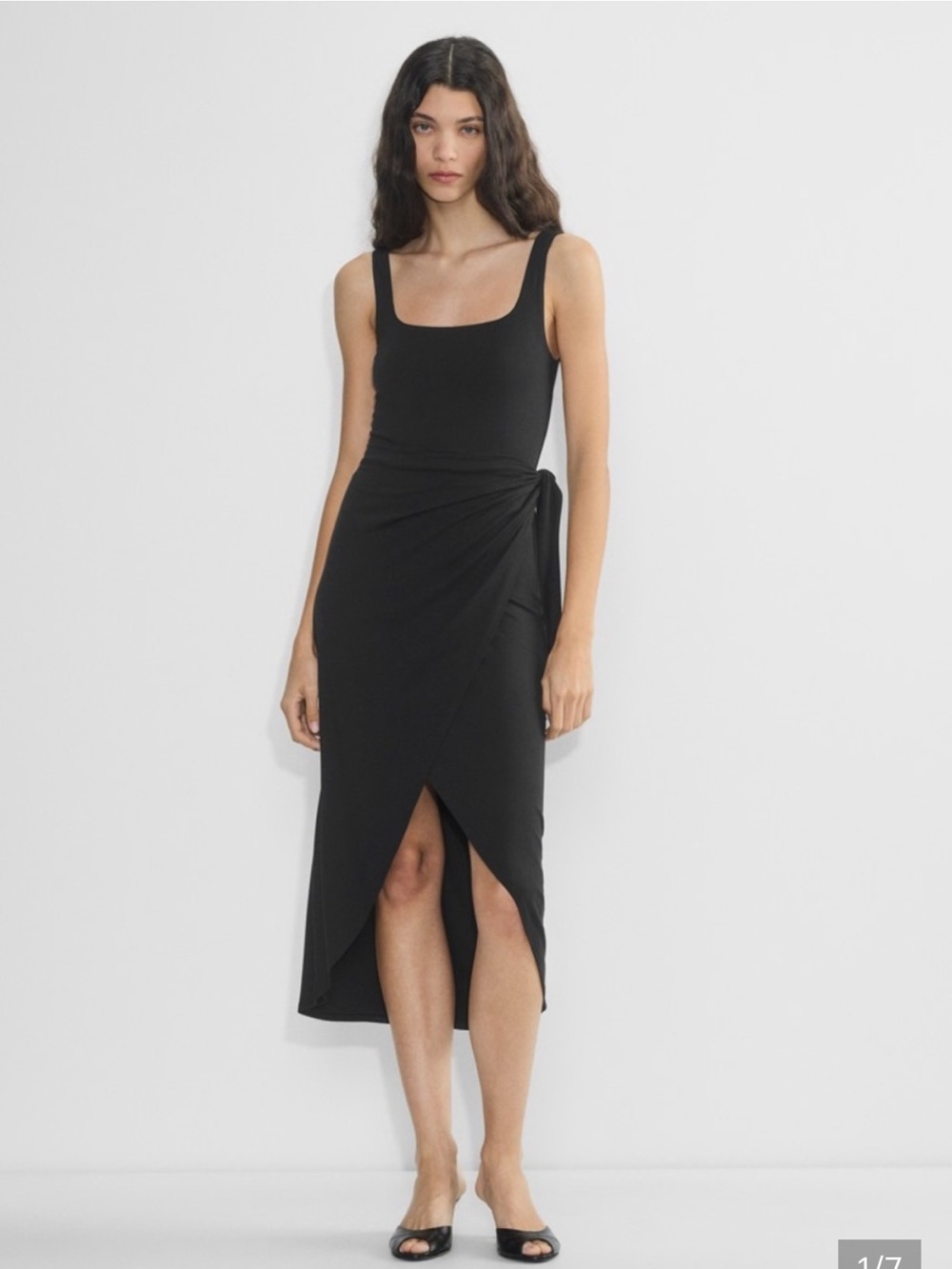 Aritzia Wilfred Midi Saturn Dress in Black (Size M)